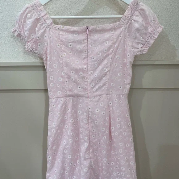 Princess Polly Light Pink Tiny Daisies Print Bow Ruffles  Mini Dress Size 2 - Picture 8 of 8